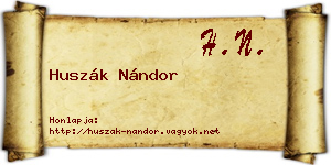Huszák Nándor névjegykártya