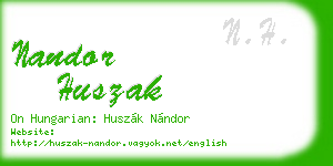 nandor huszak business card